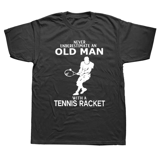 Old Man Tennis Racket T-Shirt